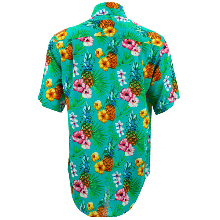 Regular Fit Short Sleeve Shirt - Totally Tropical - Turquoise