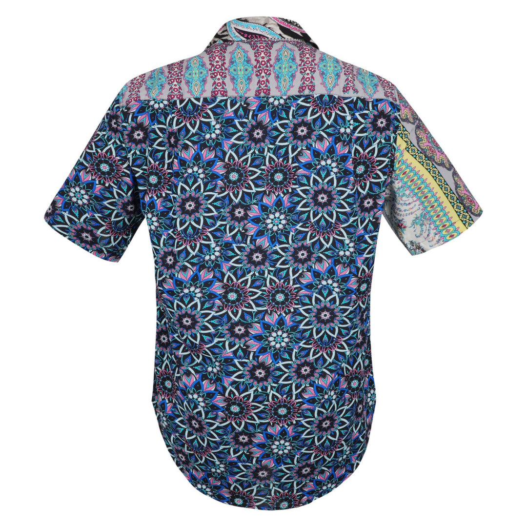 Regular Fit Short Sleeve Shirt - Random Mixed Panel Paisley Floral