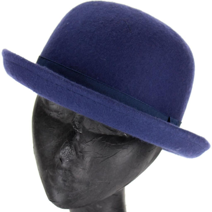 Wool felt bowler Derby hat - Blue