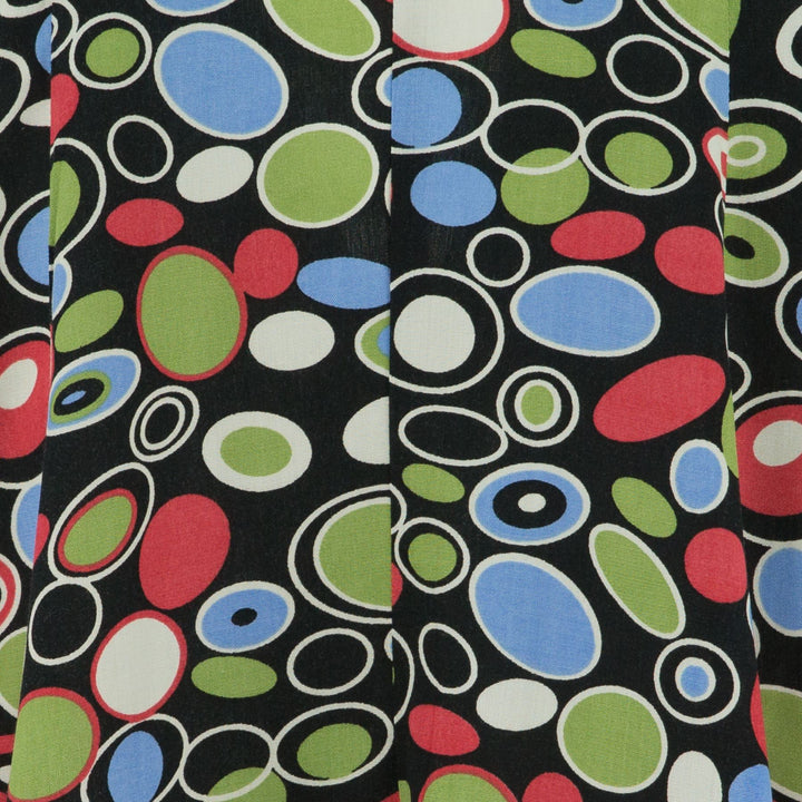 Floaty Dolly Dress - 60s Circles Black