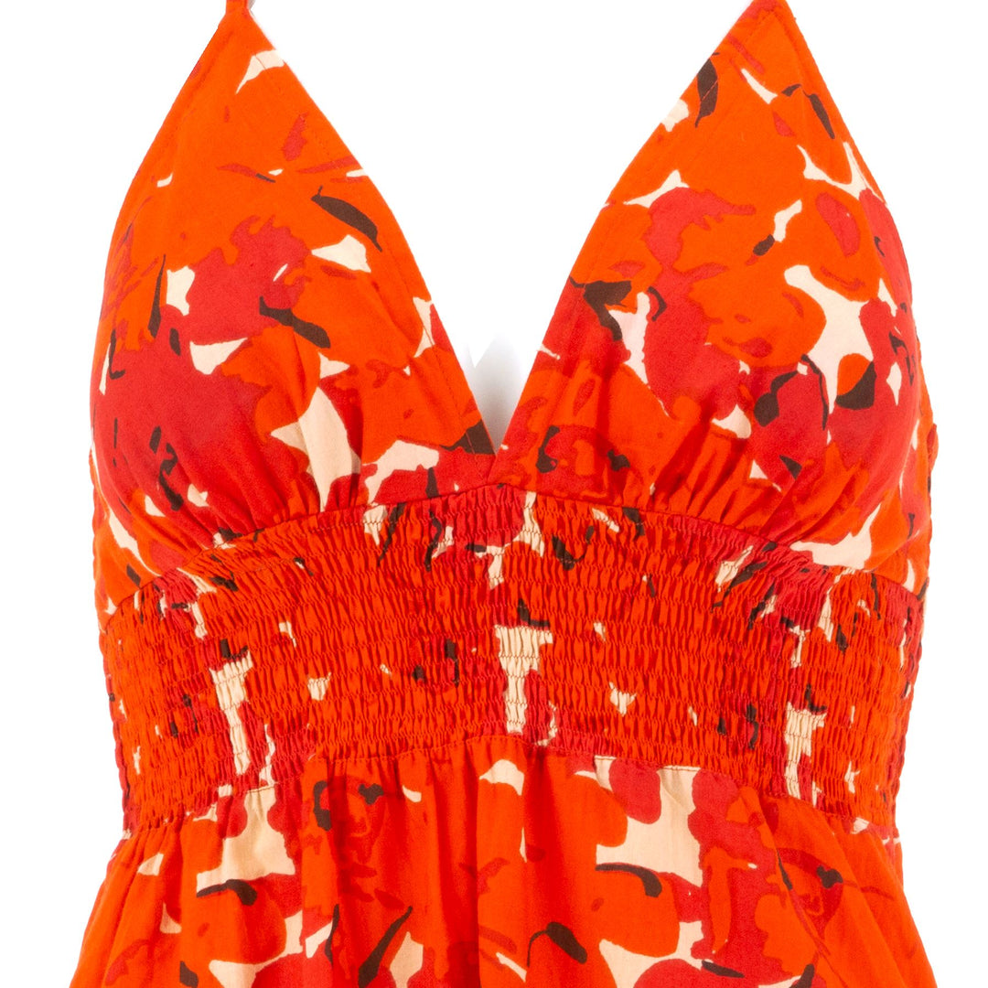 Halter Neck Beach Dress - Vibrant Orange