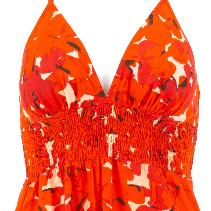 Halter Neck Beach Dress - Vibrant Orange