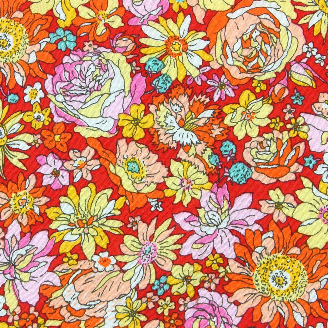 Tailored Fit Long Sleeve Shirt - Red Floral