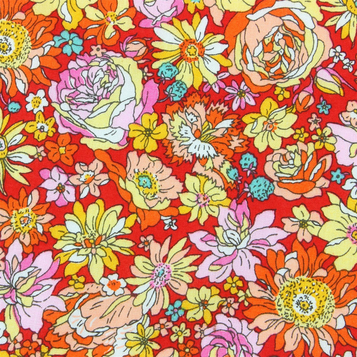 Tailored Fit Long Sleeve Shirt - Red Floral
