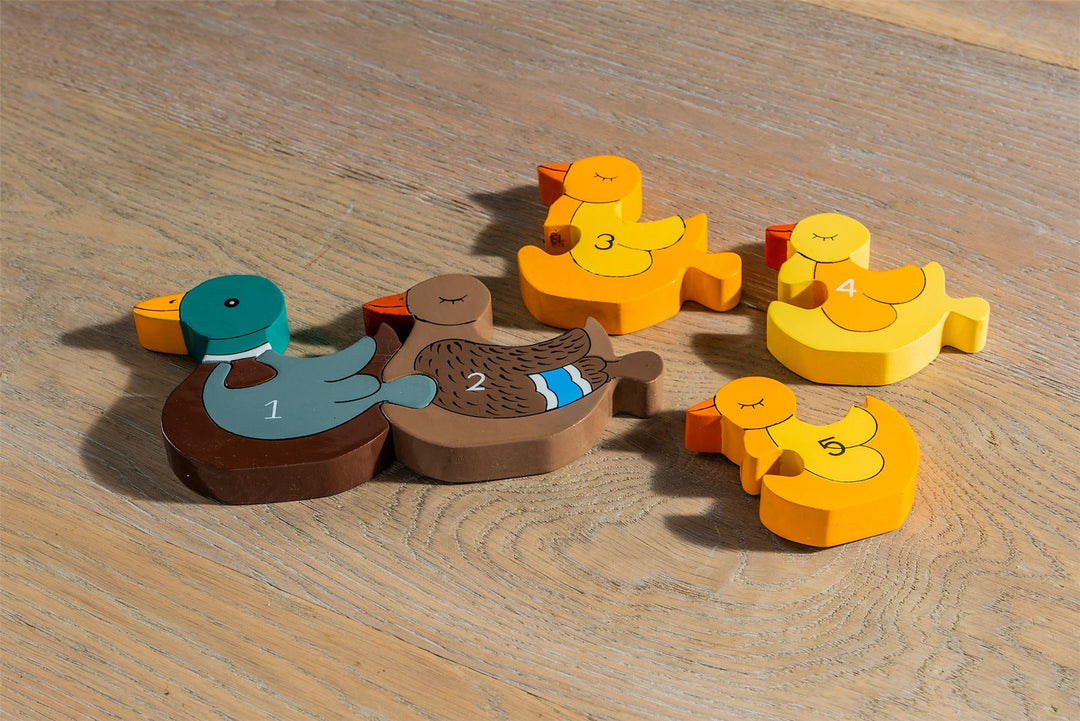 Handmade Wooden Jigsaw Puzzle - Number Ducks