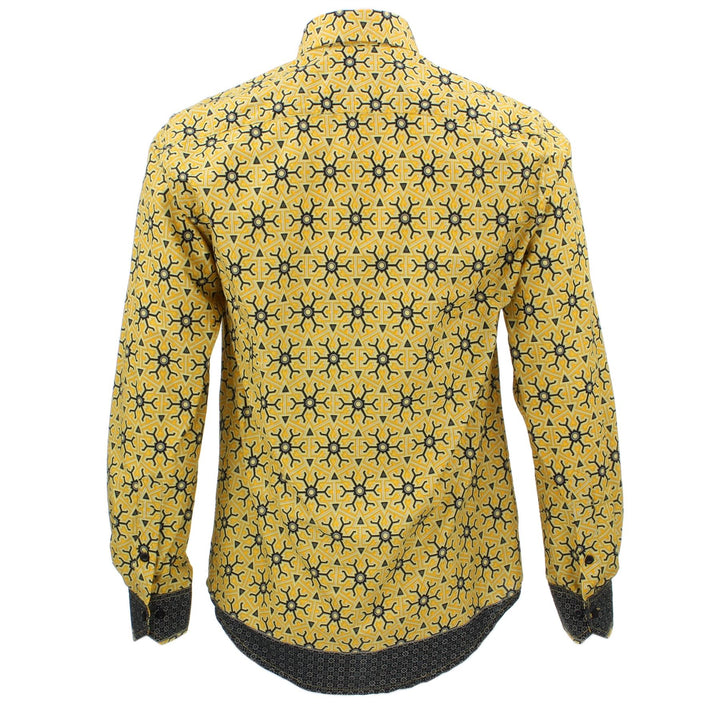 Tailored Fit Long Sleeve Shirt - Yellow Aztec