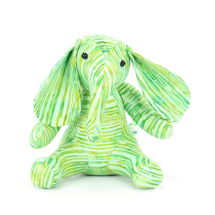 Batik Cotton Friendship Elephant - Green Stripe