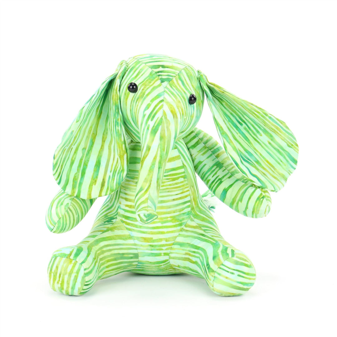 Batik Cotton Friendship Elephant - Green Stripe