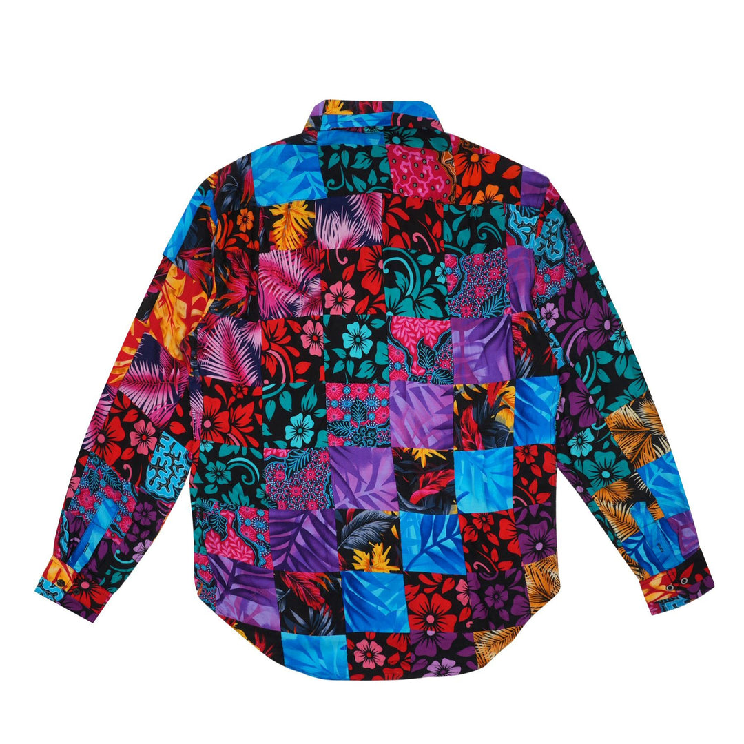 Regular Fit Long Sleeve Shirt - Paradise Patchwork Large