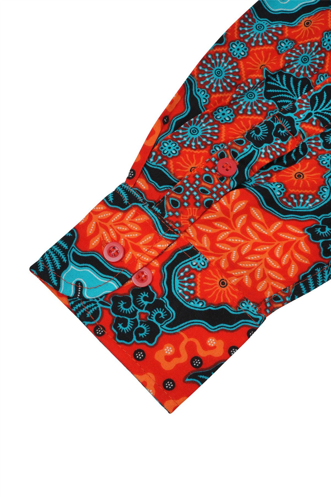 Regular Fit Long Sleeve Shirt - Coral Batik Mosaic