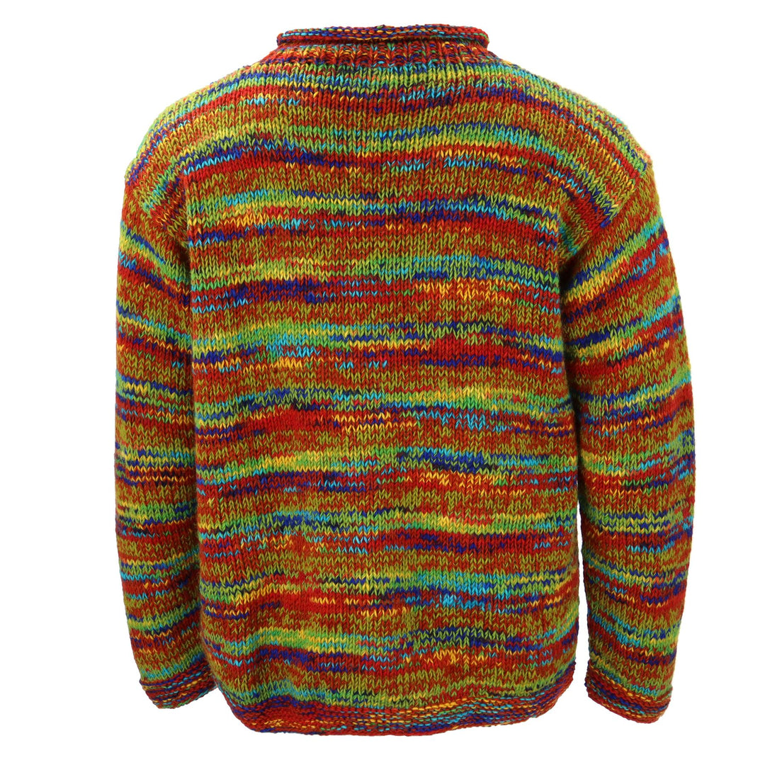 Hand Knitted Wool Space Dye Jumper - Multi Mix