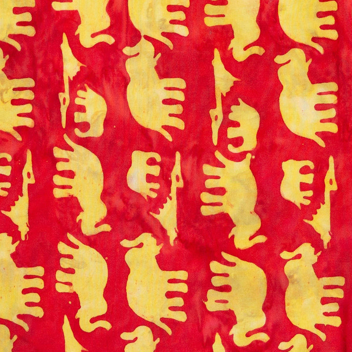 Regular Fit Short Sleeve Shirt - Herd of Elephants - Red
