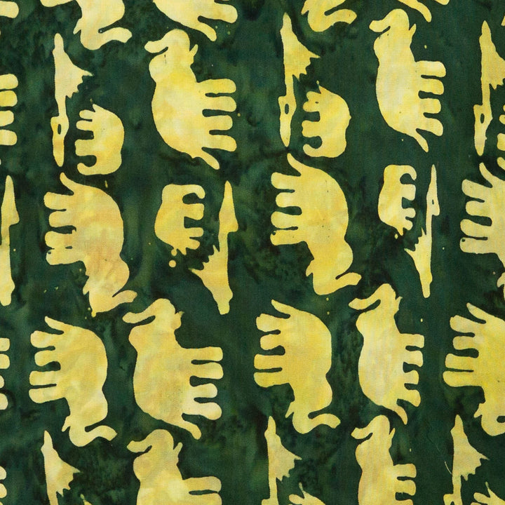 Regular Fit Short Sleeve Shirt - Herd of Elephants - Green