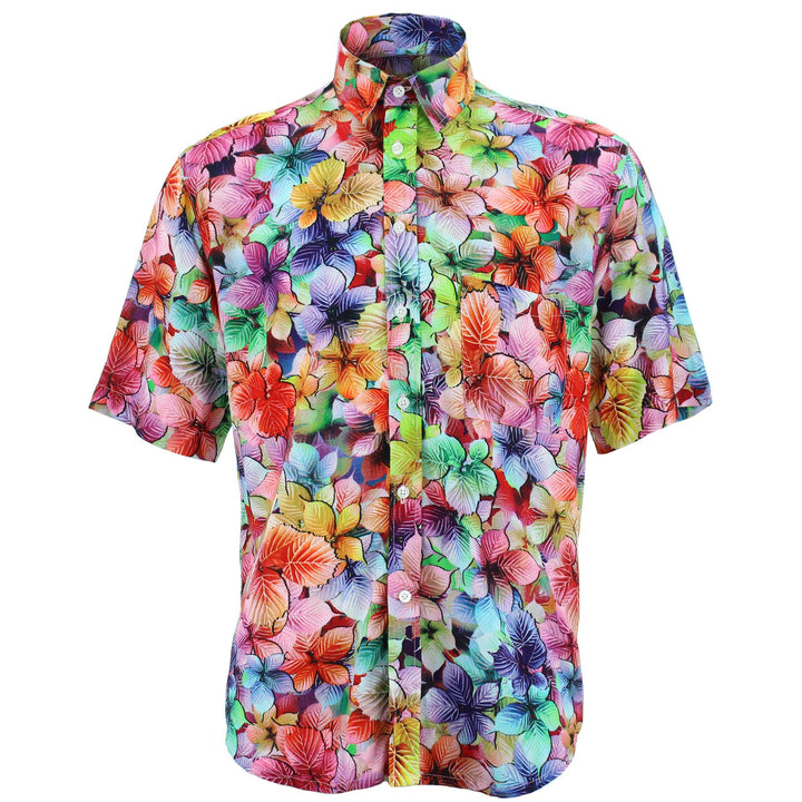 Regular Fit Short Sleeve Shirt - Autumn Leaves