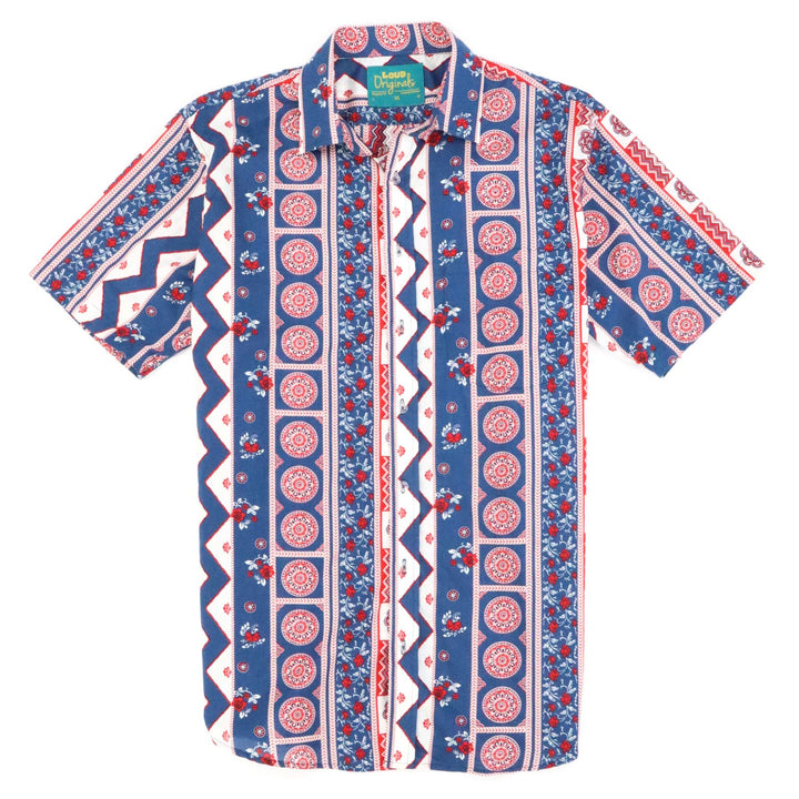 Regular Fit Short Sleeve Shirt - Americana Stripe