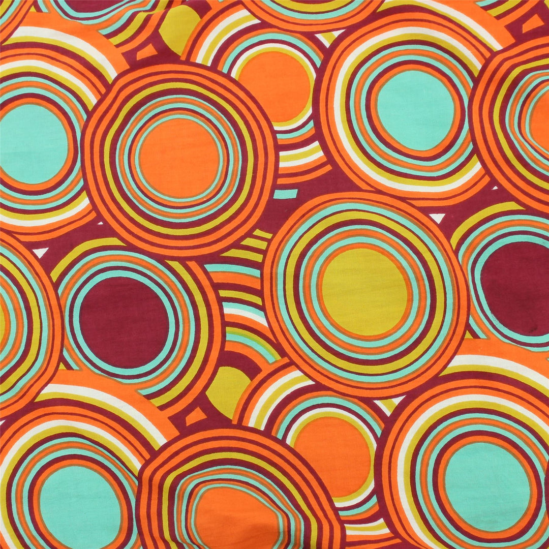 Regular Fit Short Sleeve Shirt - Retro Circle Orange Mustard