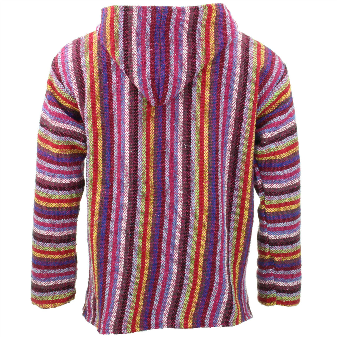Recycled Mexican Baja Jerga Hoody - Pink Mix