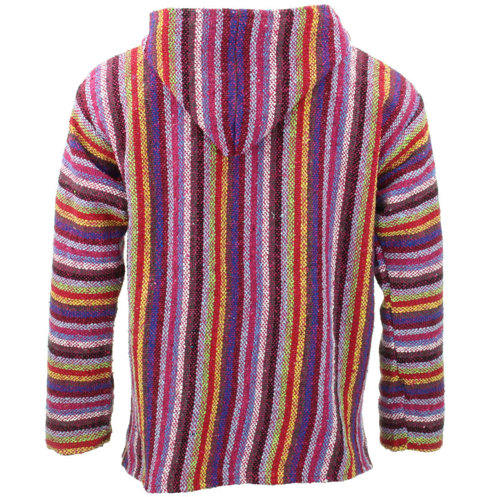 Recycled Mexican Baja Jerga Hoody - Pink Mix