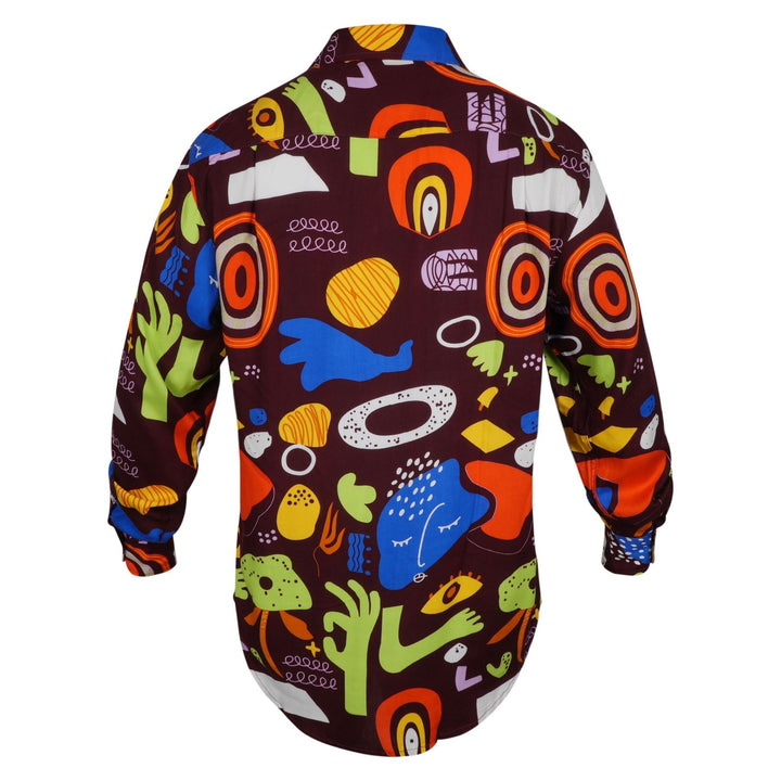 Regular Fit Long Sleeve Shirt - Cosmic Pop Maroon