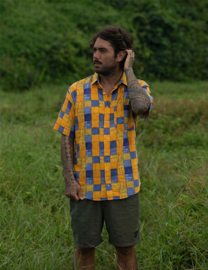 Regular Fit Short Sleeve Shirt - Orange Stitch
