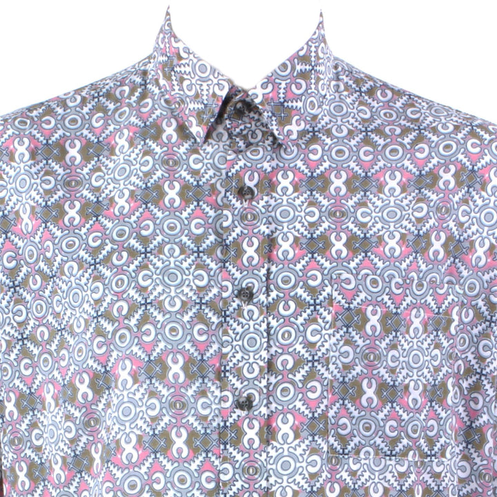 Regular Fit Short Sleeve Shirt - Pink Abstract