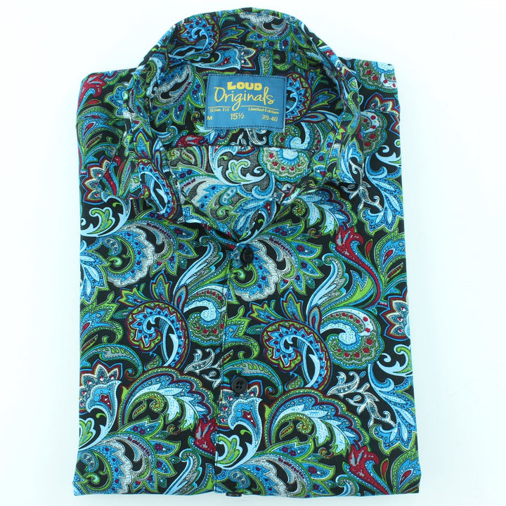 Slim Fit Short Sleeve Shirt - Floral Paisley