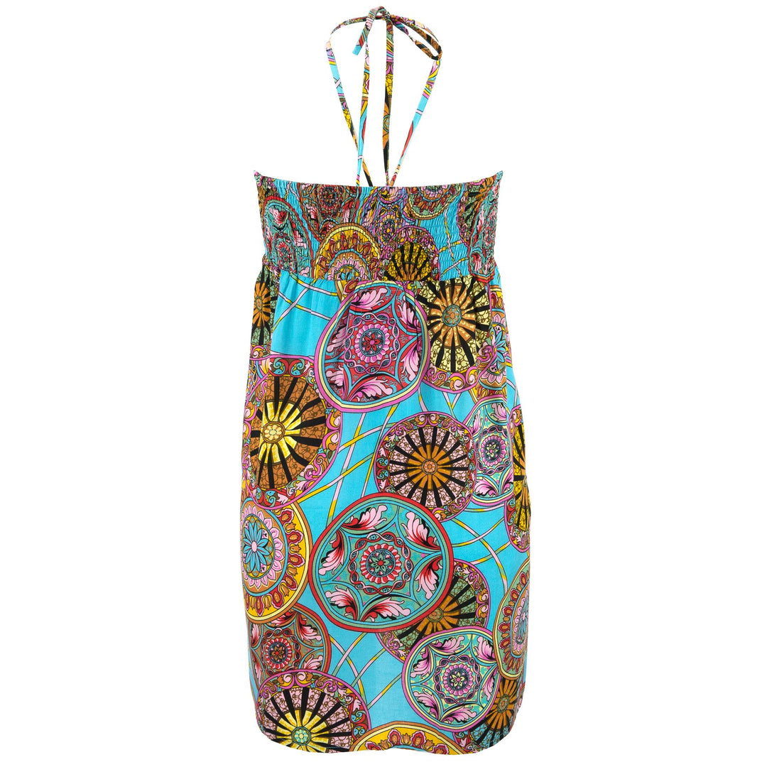 Halterneck Wrinkle Dress - Suzani