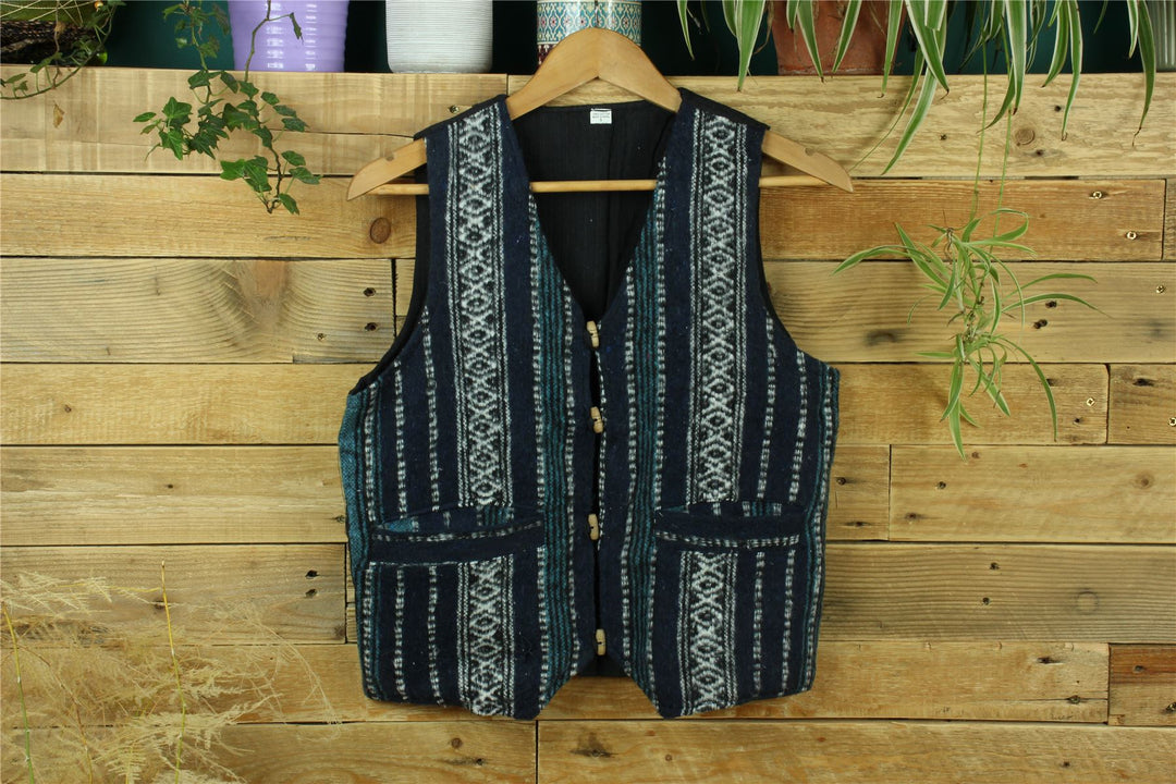 Brushed Cotton Waistcoat - Blue