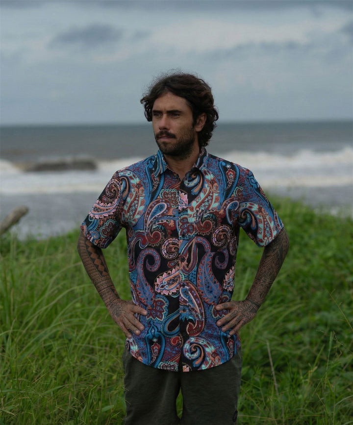 Regular Fit Short Sleeve Shirt - Dark Tapestry