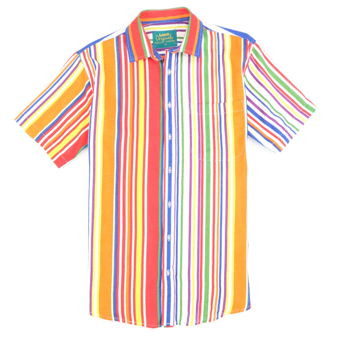 Regular Fit Short Sleeve Shirt - Rainbow Stripe