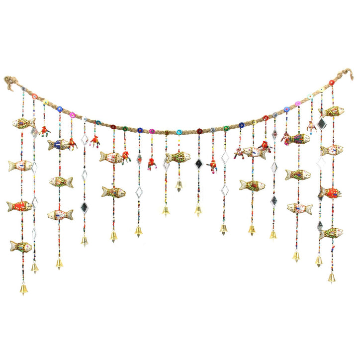 Handmade Rajasthani Strings Hanging Decorations - Door Garland - Fish