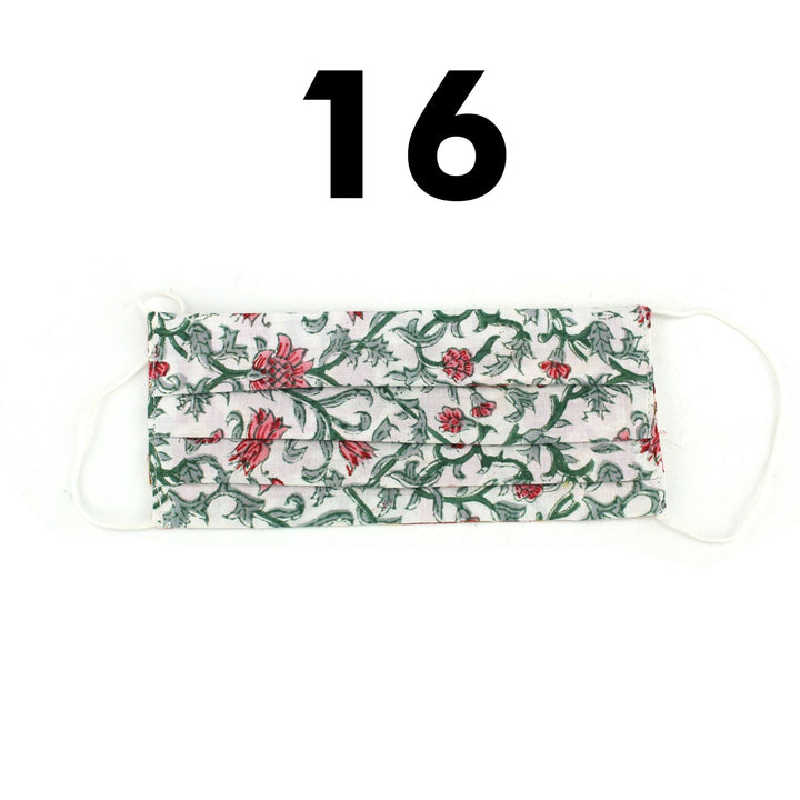 Handmade 100% Cotton Pleated Face-Mask