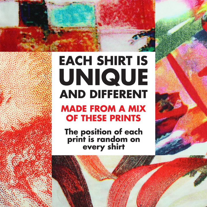 Regular Fit Short Sleeve Shirt - Random Mixed Panel - Abstract