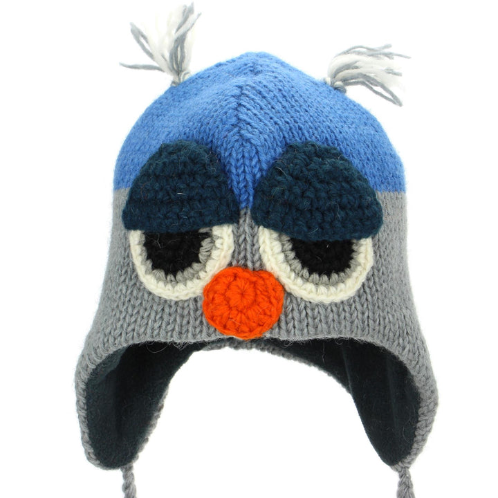 Wool Animal Hat - Blue Owl