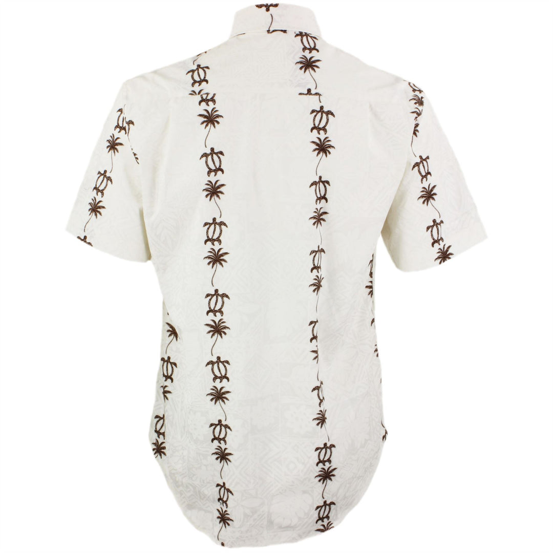 Regular Fit Short Sleeve Shirt - Palm Trees & Turtles