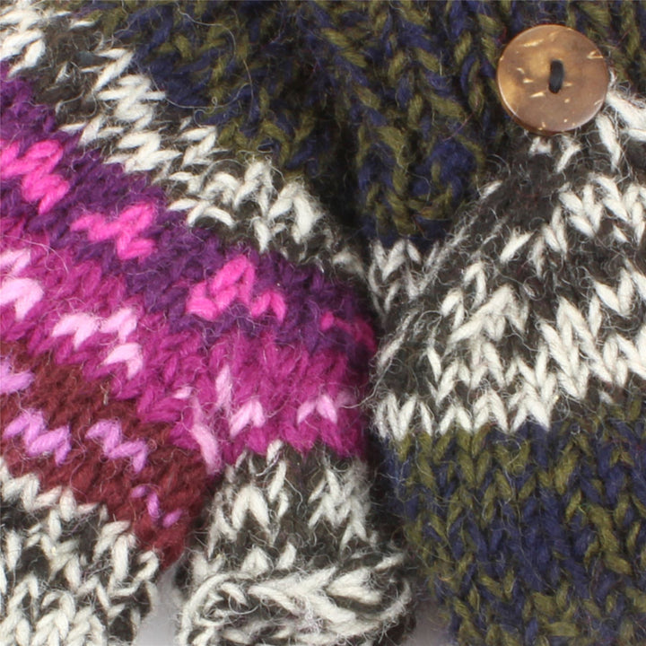 Wool Knit Fingerless Shooter Gloves - Space Dye (Dark Multi)