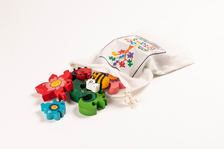 Handmade Wooden Jigsaw Puzzle - Number Flowerpot