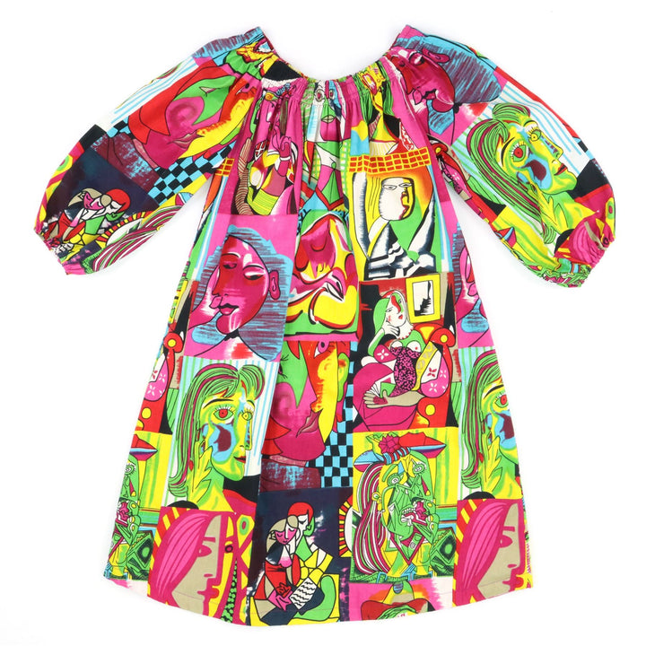 Off The Shoulder Dress - Cubism Blue