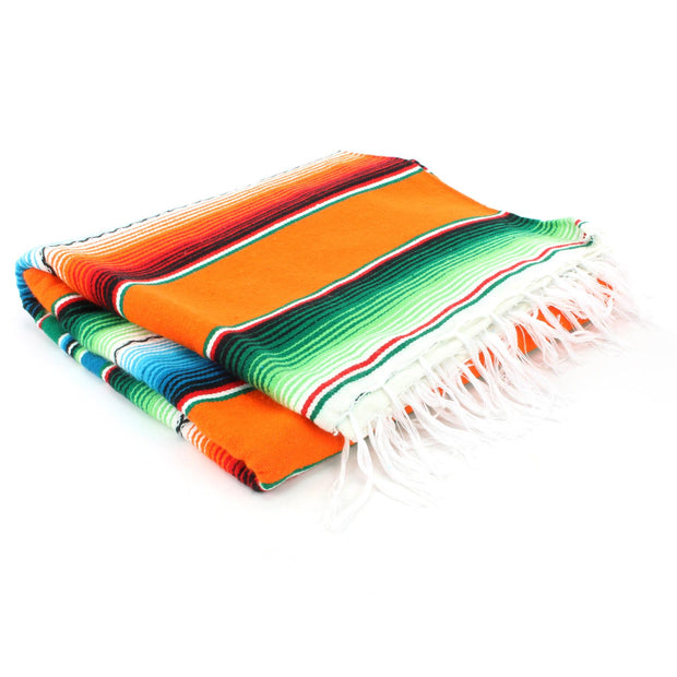 Handwoven Mexican Serape Large 200cm x 147cm - Orange