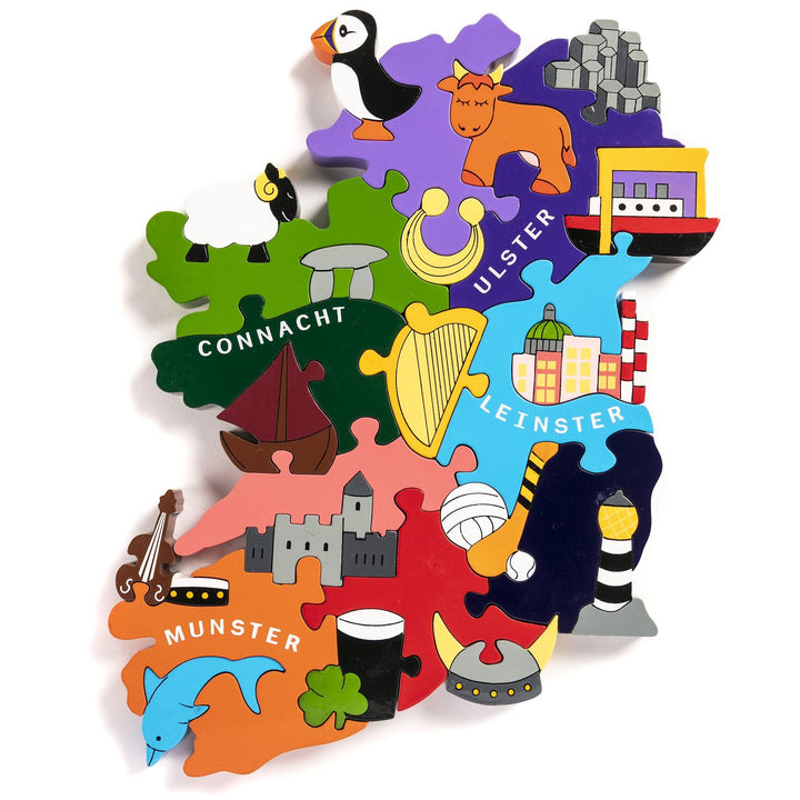 Handmade Wooden Jigsaw Puzzle - Map of Ireland Regions