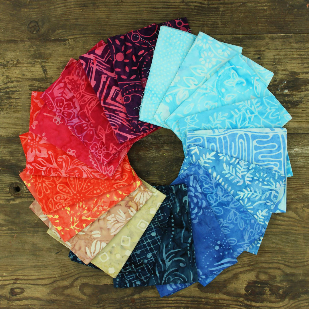 Fat Quarter - 20 Pieces of 19" x 20" Cotton Batik