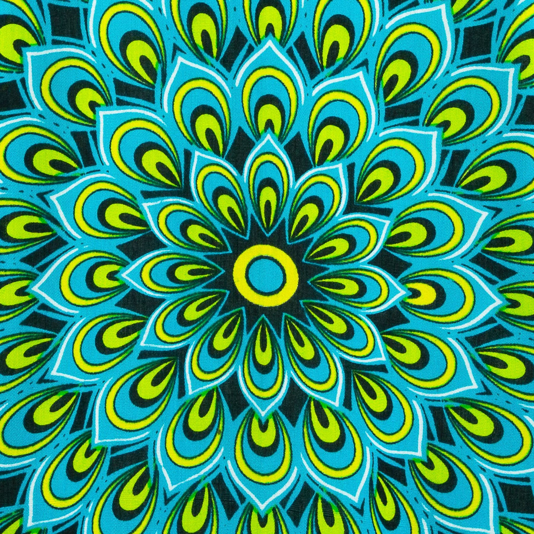Regular Fit Short Sleeve Shirt - Peacock Mandala - Turquoise