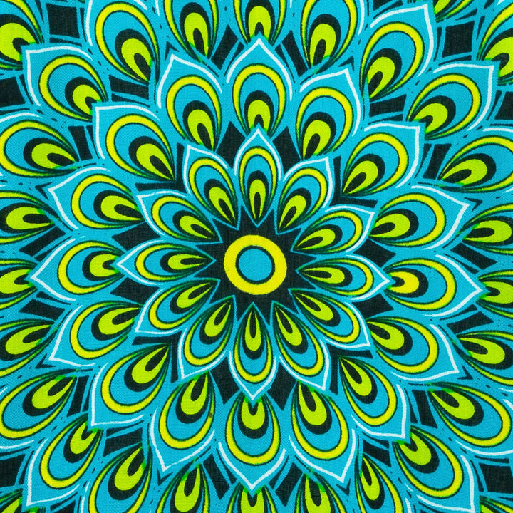Regular Fit Short Sleeve Shirt - Peacock Mandala - Turquoise