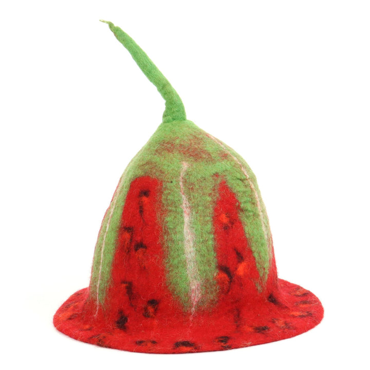 LoudElephant Handcrafted Wool Felt Hat from Nepal - Strawberry