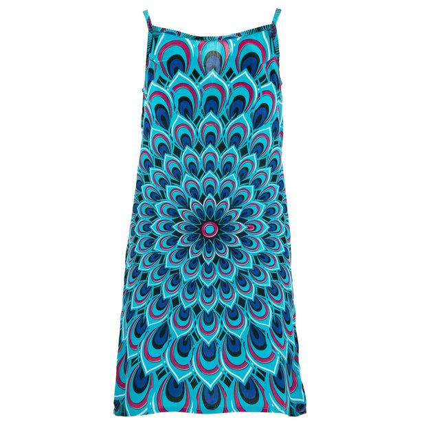 Strappy Dress - Peacock Mandala Blue