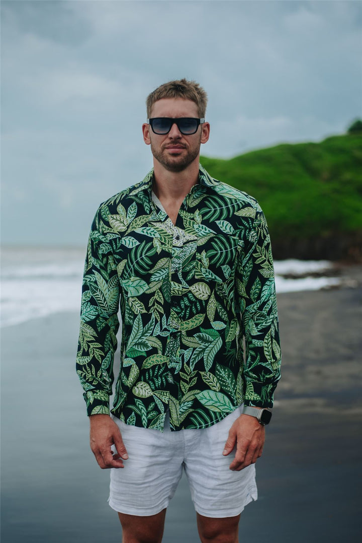 Regular Fit Long Sleeve Shirt - Tropical Woodland