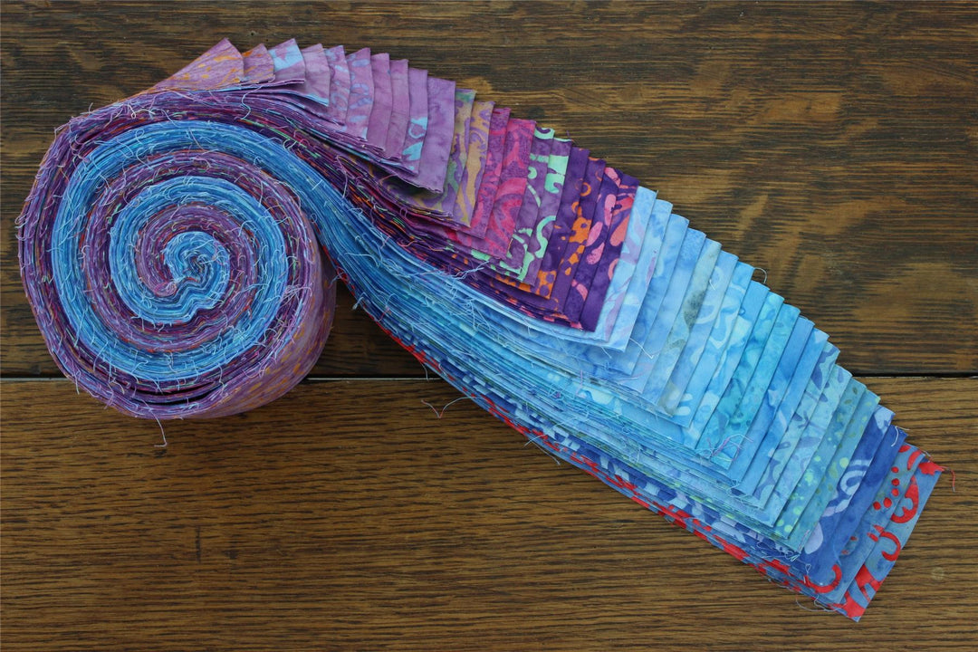 Jelly Roll - 20 Strips of 2.5" x 37" Cotton Batik