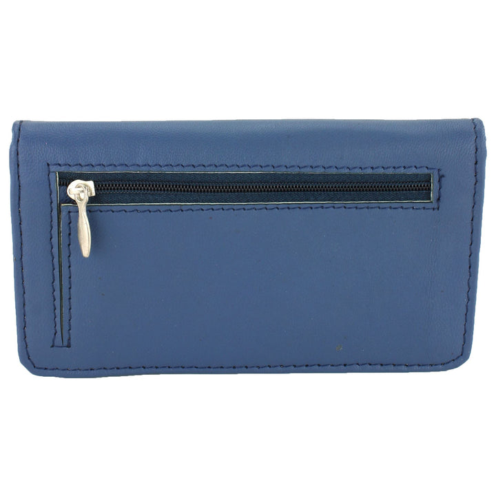 Real Leather Colourful Purse Wallet - Blue
