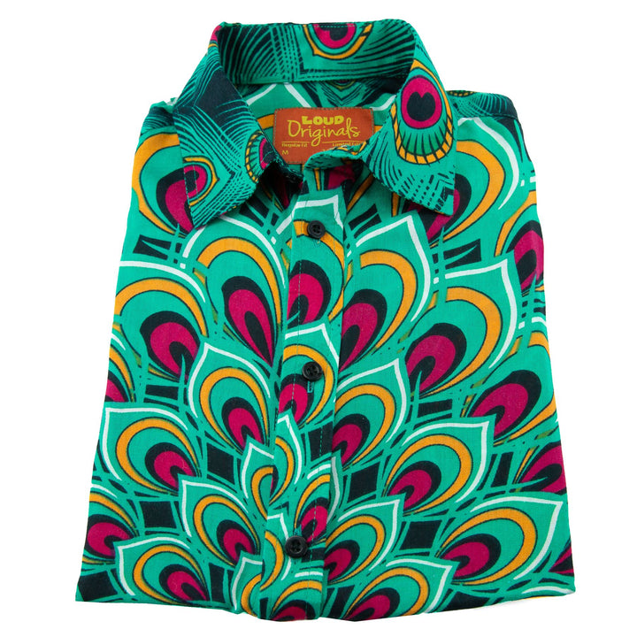 Regular Fit Long Sleeve Shirt - Peacock Mandala - Green