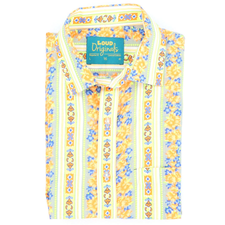 Regular Fit Short Sleeve Shirt - Folk Stripe